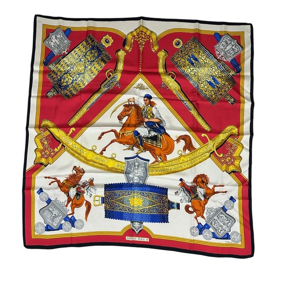 Hermes Silk Scarf J Abadie 1821  Vintage 34” Square Luxury Old Money - Picture 1 of 9